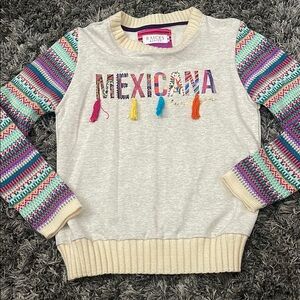 Colorful Striped Sleeve Sweater